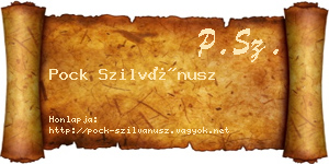 Pock Szilvánusz névjegykártya